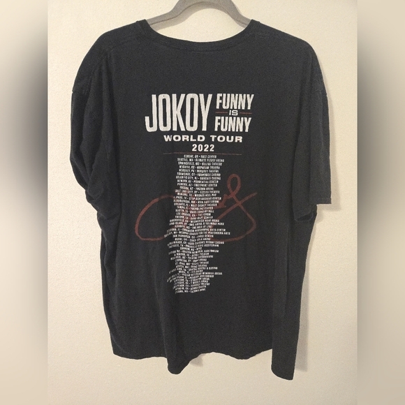 JO KOY Black T Shirt Funny Is Funny 2022 World Tour 2 Sided Tee Mens Size XXLle - Picture 2 of 6